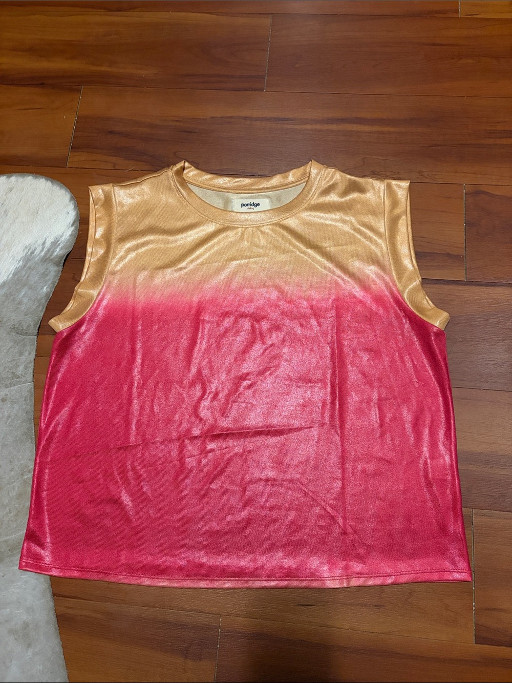 Porridge Clothing Gold to Pink Ombre Sleeveless Top Sz L